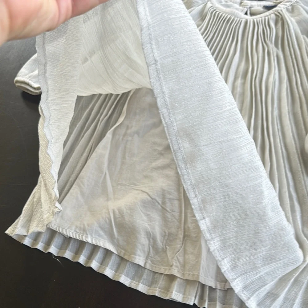 GAP Silver Sparkle Pleated Dress